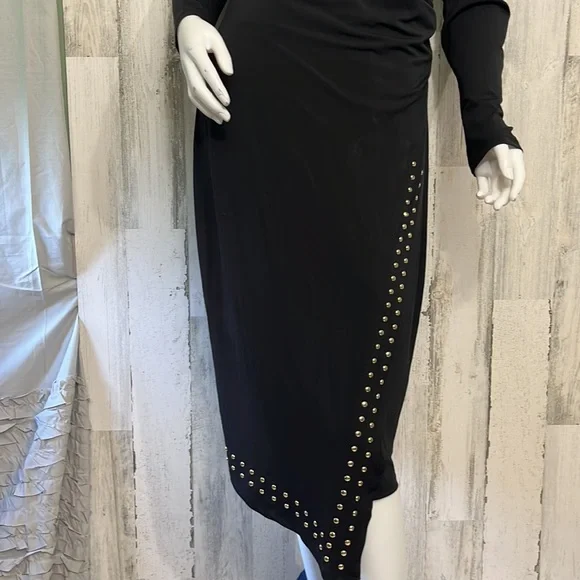 - #P23 small black long sleeve dressy dress size S - Picture 3 of 8